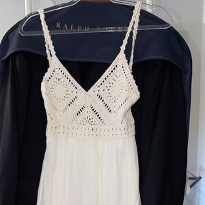 ba&sh White Crochet Bodice Maxi Dress